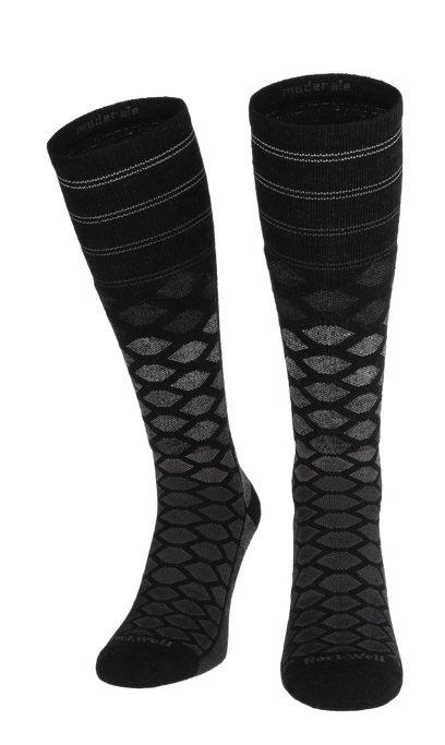 The Edge Medium Men Moderate Compression Ski Socks Black