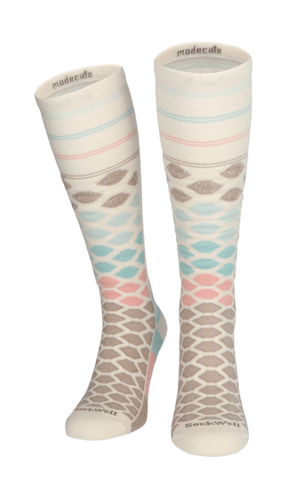 The Edge Medium Women Moderate Compression Ski Socks Natural