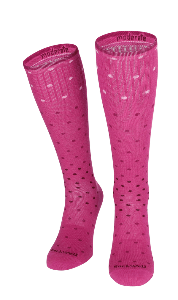 On The Spot Women Moderate Compression Socks Raspberry