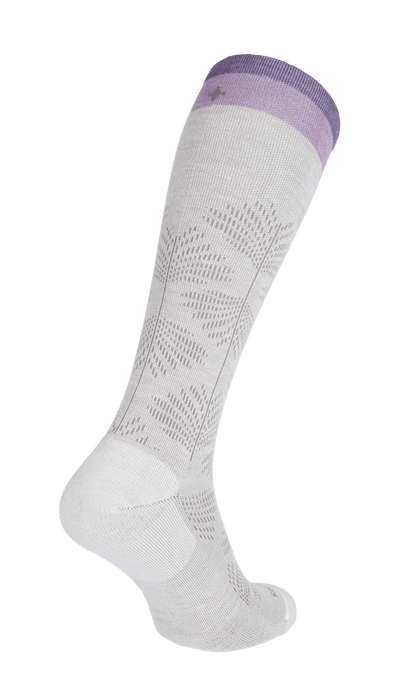 Full Floral Women Moderate Compression Socks Natural