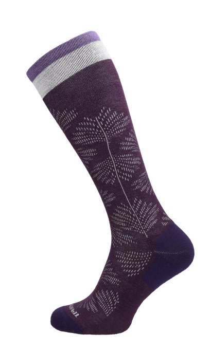 Full Floral Women Moderate Compression Socks Blackbery