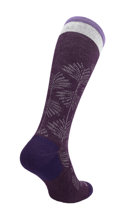 Full Floral Women Moderate Compression Socks Blackbery