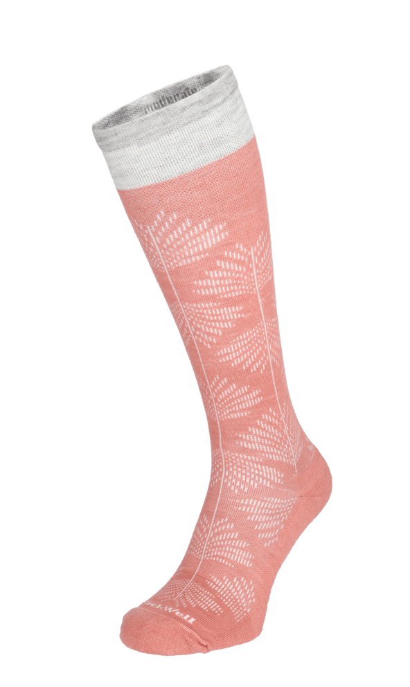 Full Floral Women's Moderate Compression Socks Pink Clay