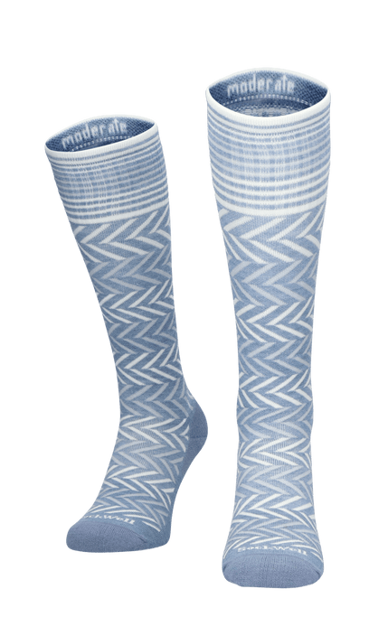 Chevron Women Compression Socks Class 1 Bluestone