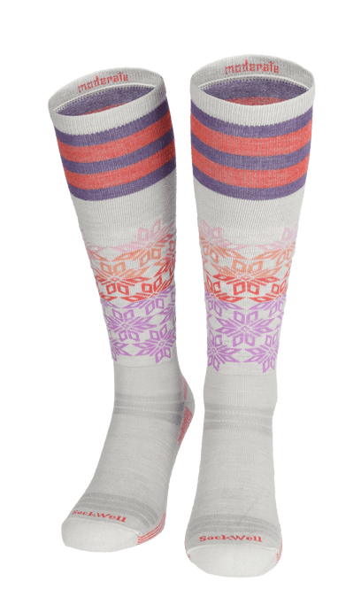 Powder Day Women Moderate Compression Ski Socks Ash