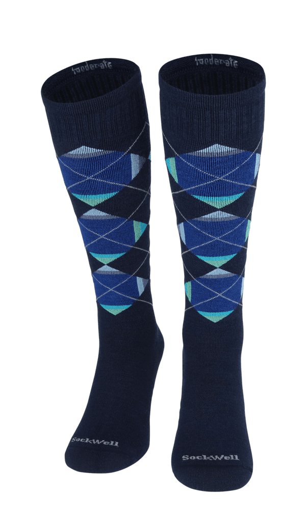 Prism Argyle Men Moderate Compression Socks Navy