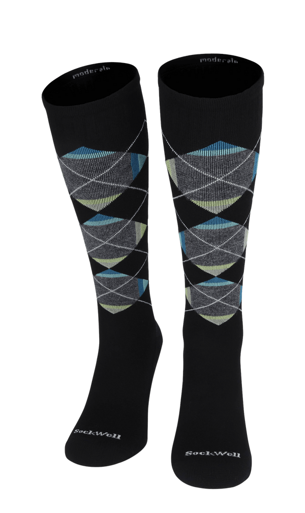 Prism Argyle Men Moderate Compression Socks Black