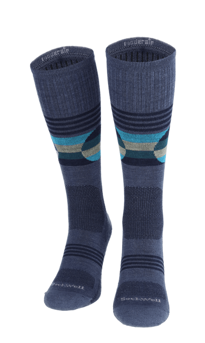 North Rim Crew Men Compression Hiking Socks Denim