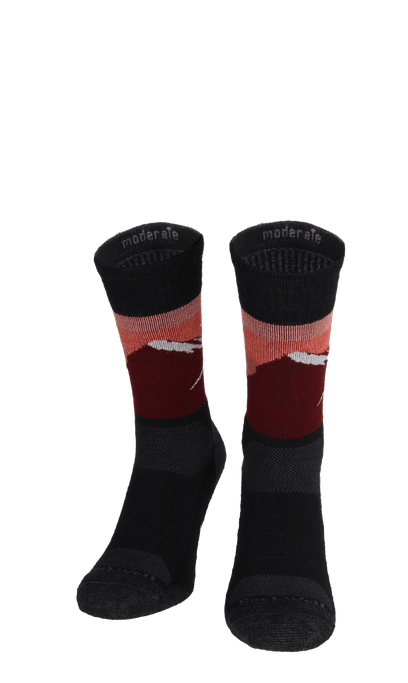 Modern Mountain Crew Men Compression Hiking Socks Black