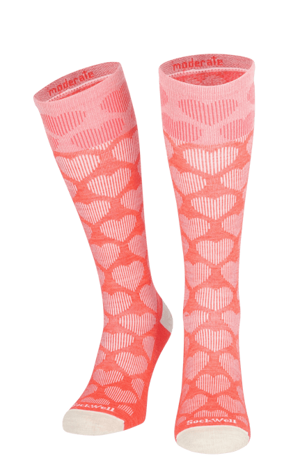 Heart Throb Women Moderate Compression Socks Guava