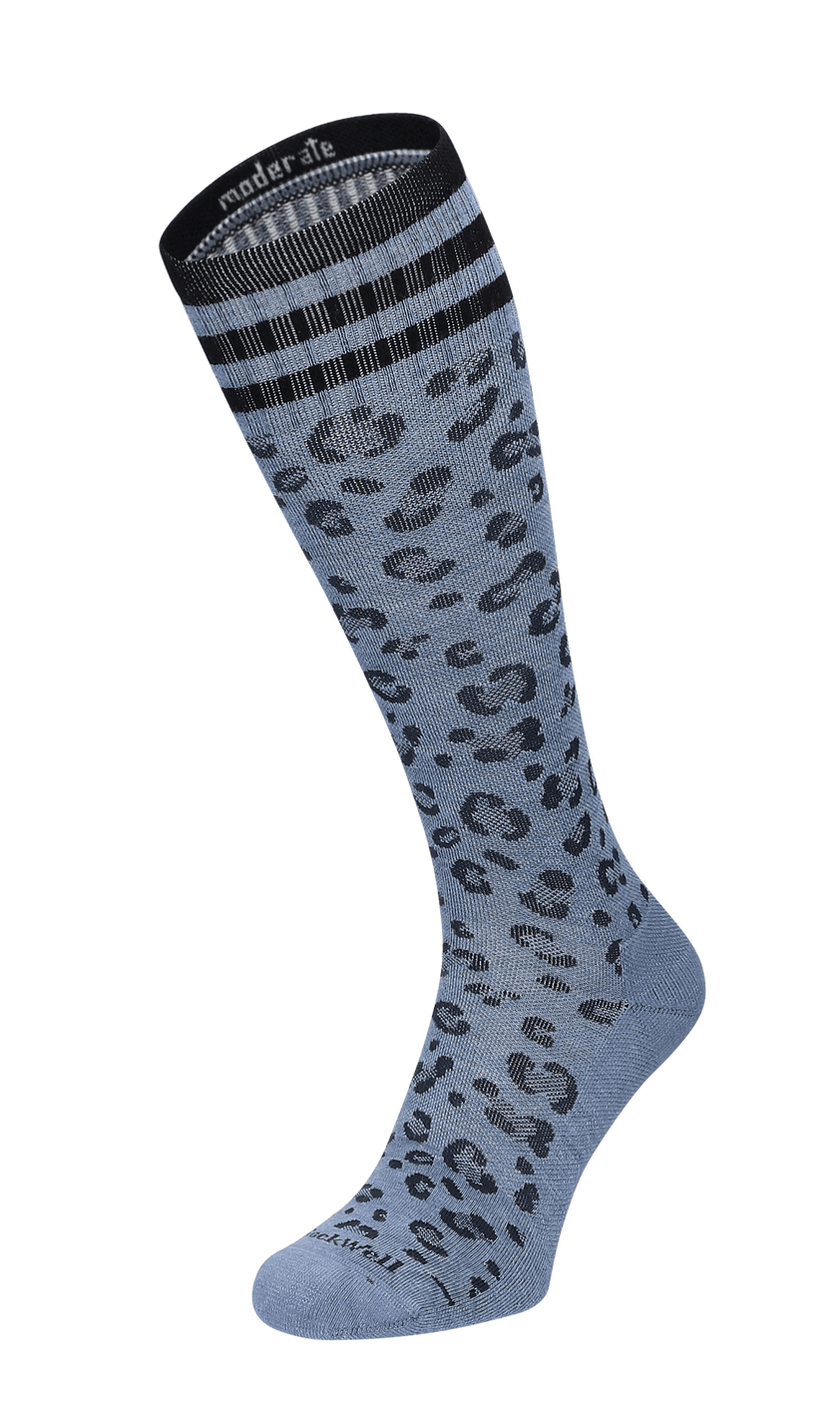 Leopard Women Moderate Compression Socks Bluestone