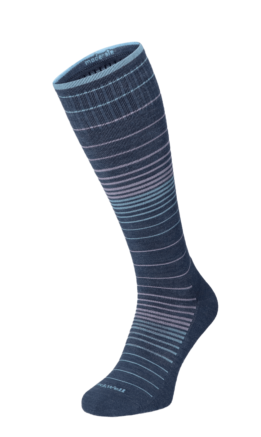 Full Stripe Women Moderate Compression Socks Denim