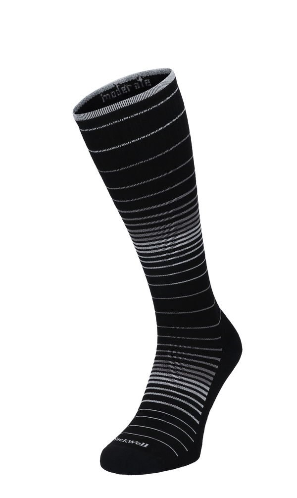 Full Stripe Women Moderate Compression Socks Black