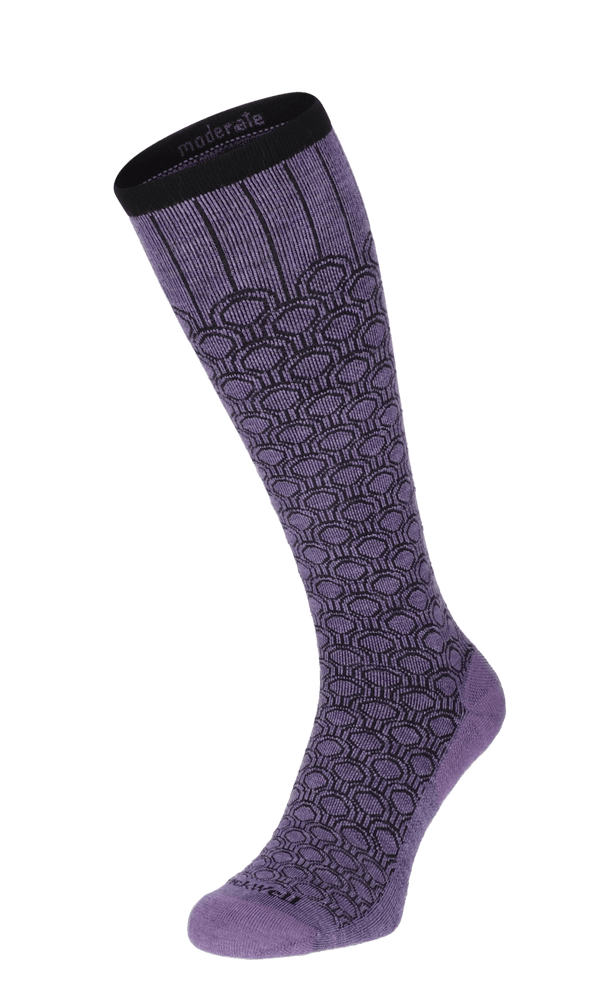 Deco Dot Women Moderate Compression Socks Plum