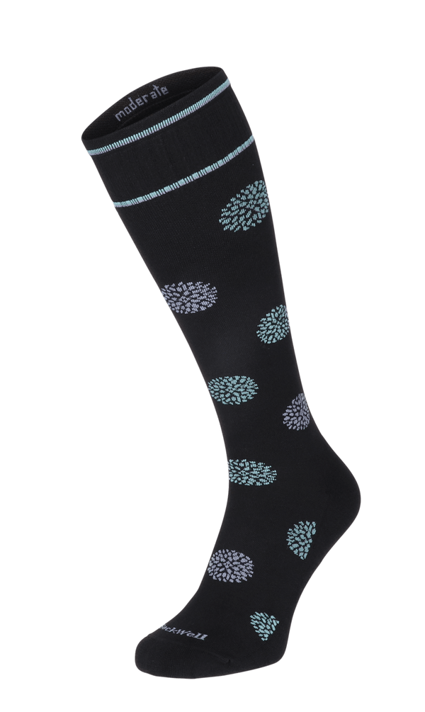 Full Bloom Women Moderate Compression Socks Black