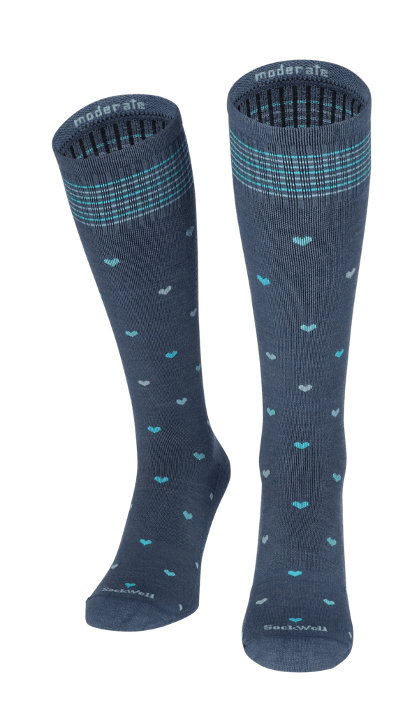 Full Heart Women Compression Socks Class 1 Denim
