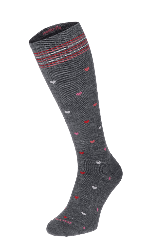 Full Heart Women Moderate Compression Socks Charcoal