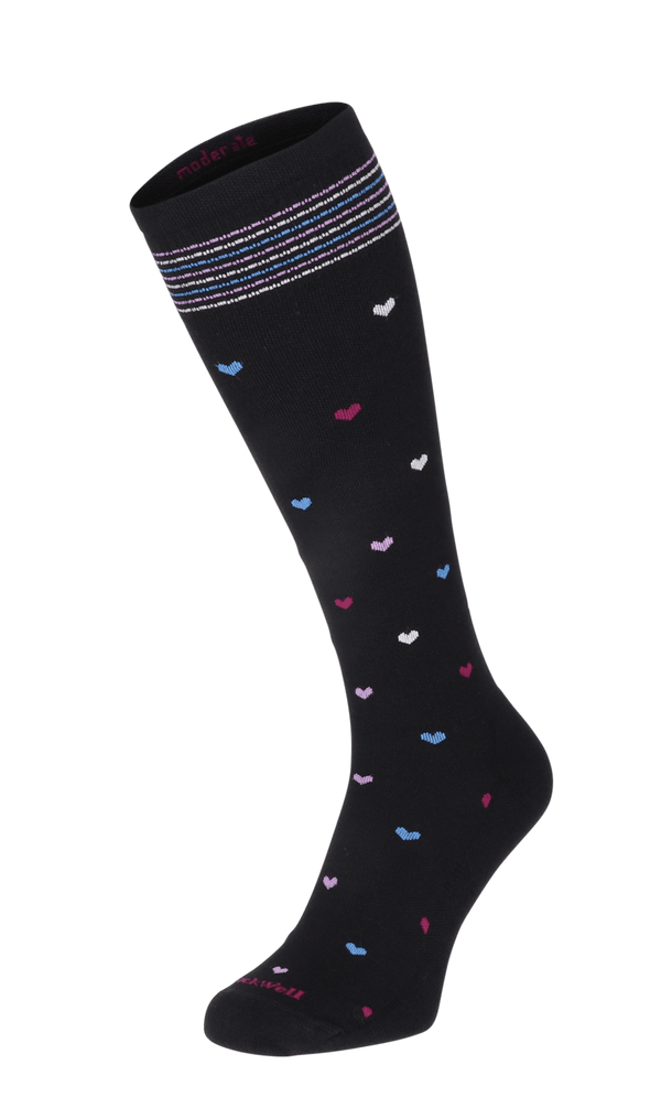 Full Heart Women Moderate Compression Socks Black
