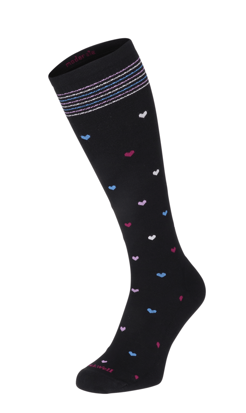 Full Heart Women Compression Socks Class 1 Black