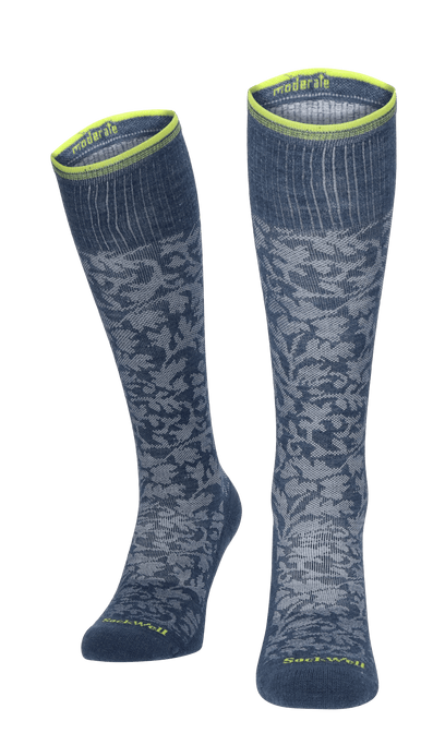 Damask Women Compression Socks Class 1 Denim