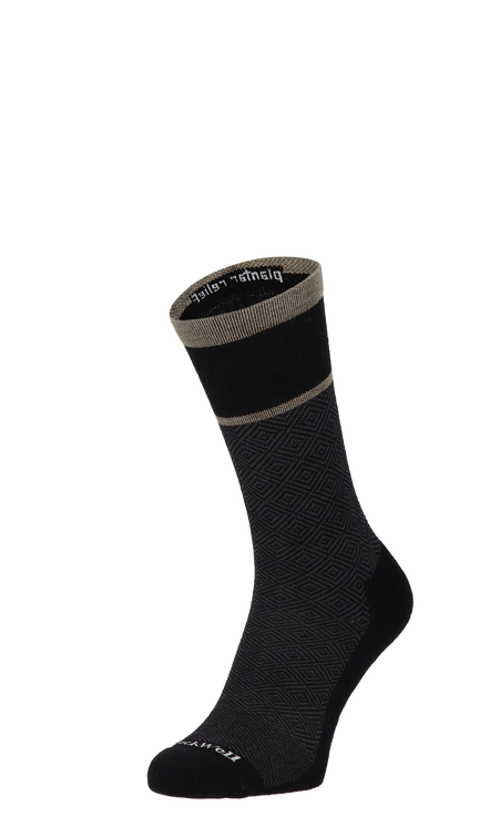 Plantar Cush Crew Men Heel Spur Socks Class 2 Black