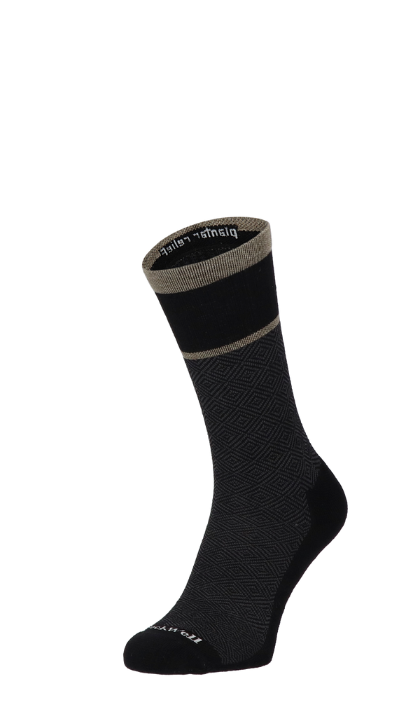 Plantar Cush Crew Men Heel Spur Socks Class 2 Black