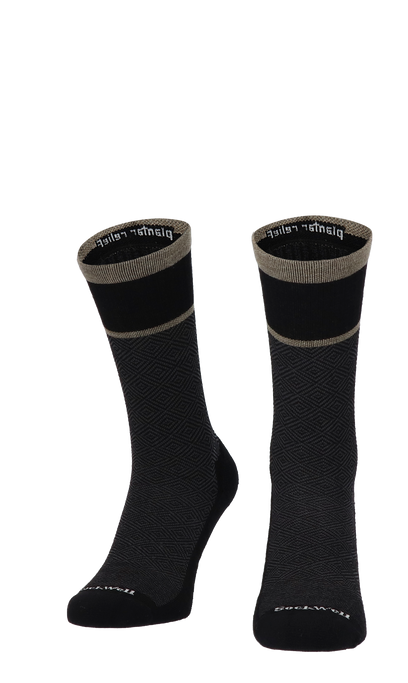 Plantar Cush Crew Men Heel Spur Socks Class 2 Black