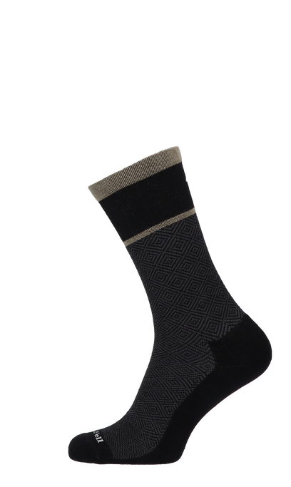 Plantar Cush Crew Men Heel Spur Socks Class 2 Black