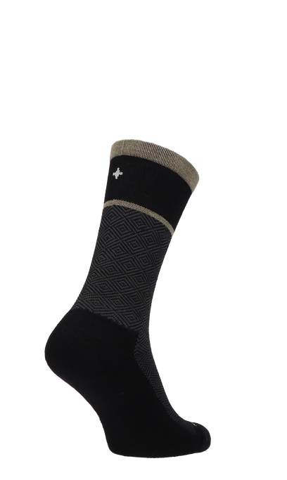 Plantar Cush Crew Men Heel Spur Socks Class 2 Black