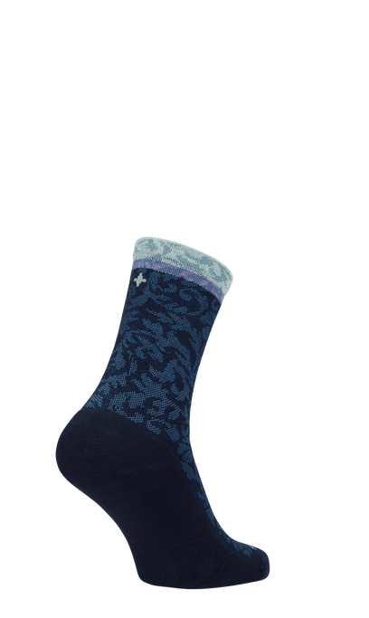 Plantar Cush Crew Women Heel Spur Socks Class 2 Navy