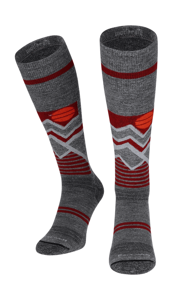 Snow Peak Men Moderate Compression Ski Socks Grey