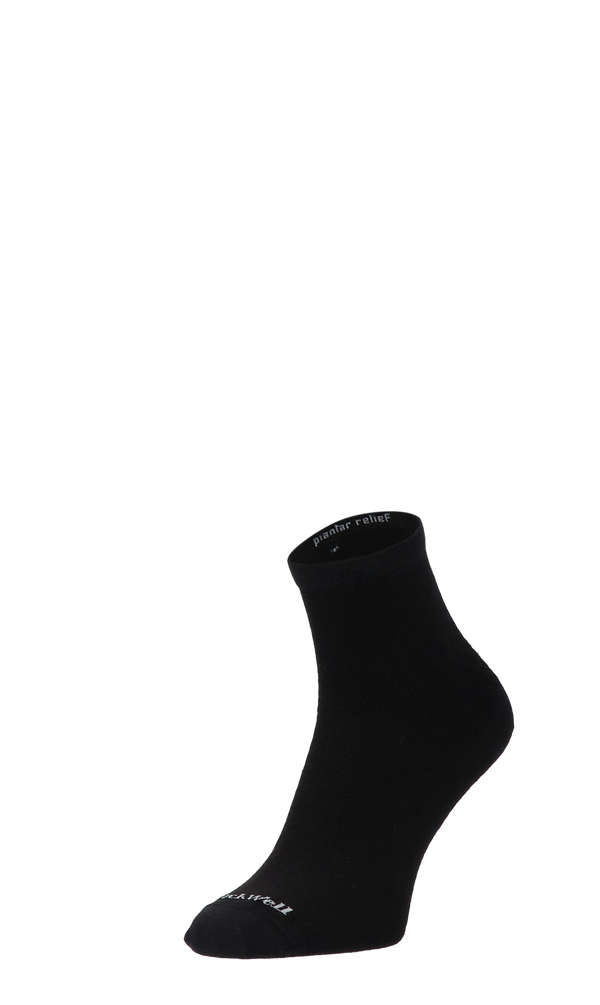 Plantar Ease Quarter Women Heel Spur Socks Black Solid
