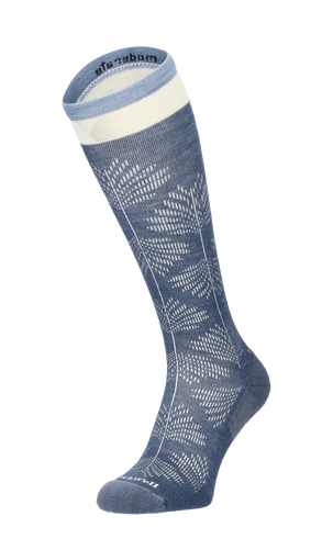 Full Floral Women Moderate Compression Socks Denim
