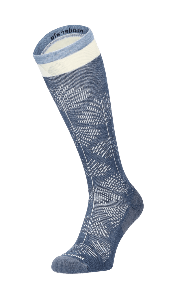 Full Floral Women Moderate Compression Socks Denim