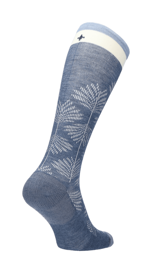 Full Floral Women Moderate Compression Socks Denim