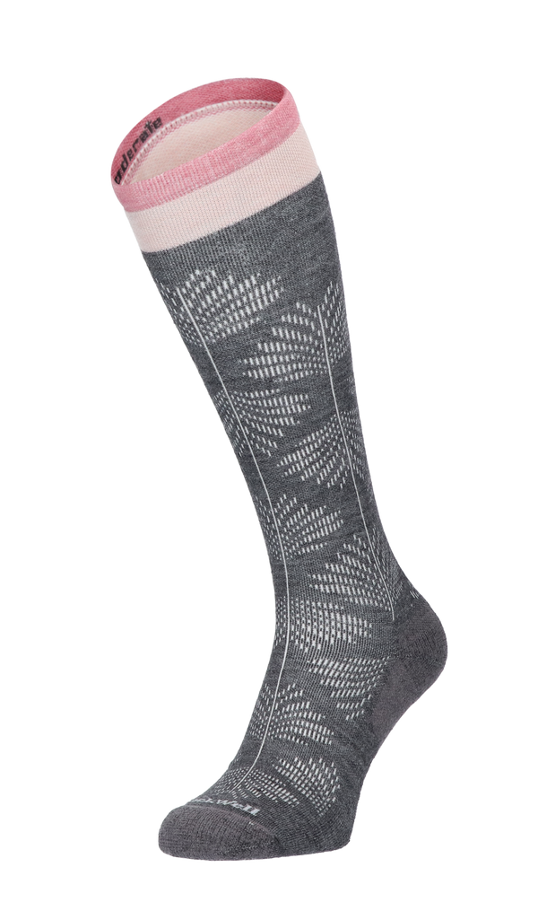 Full Floral Women Moderate Compression Socks Charcoal