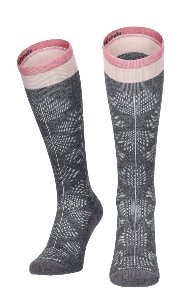 Full Floral Women Compression Socks Class 1 Charcoal