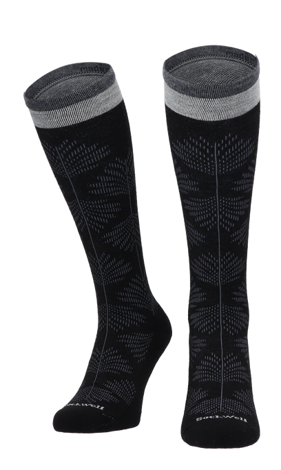 Full Floral Women Compression Socks Class 1 Black