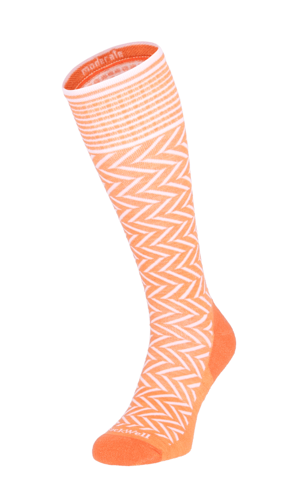 Chevron Women Moderate Compression Socks Apricot