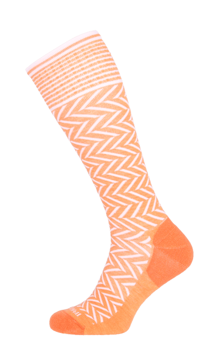 Chevron Women Moderate Compression Socks Apricot