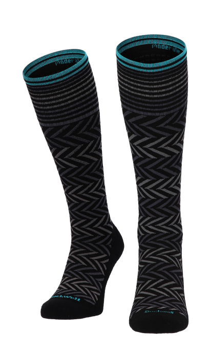 Chevron Women Compression Socks Class 1 Black