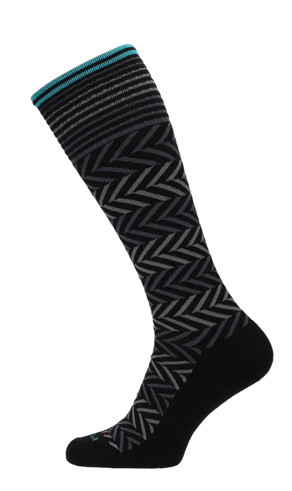 Chevron Women Compression Socks Class 1 Black