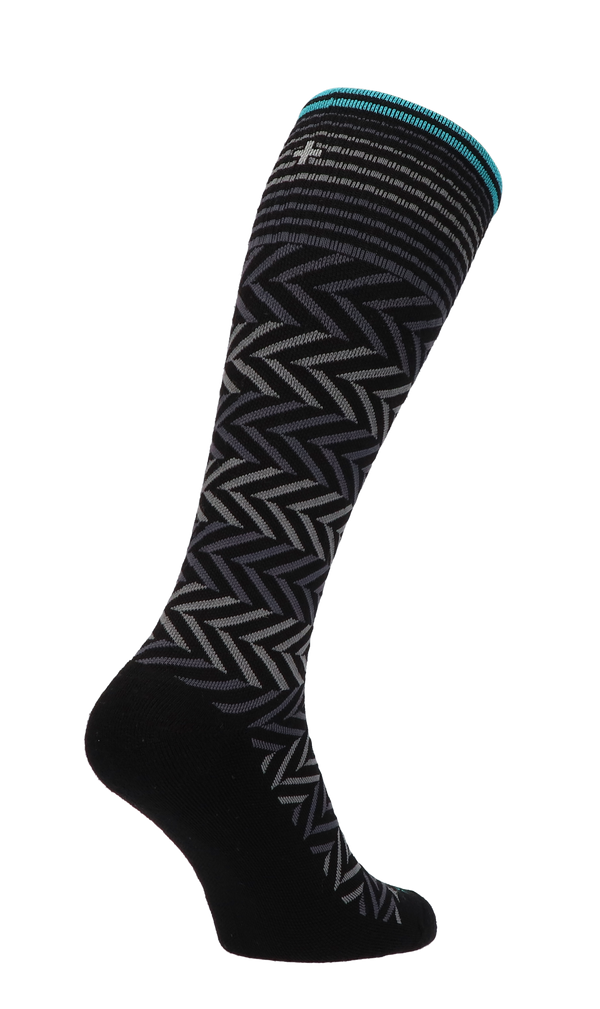 Chevron Women Compression Socks Class 1 Black