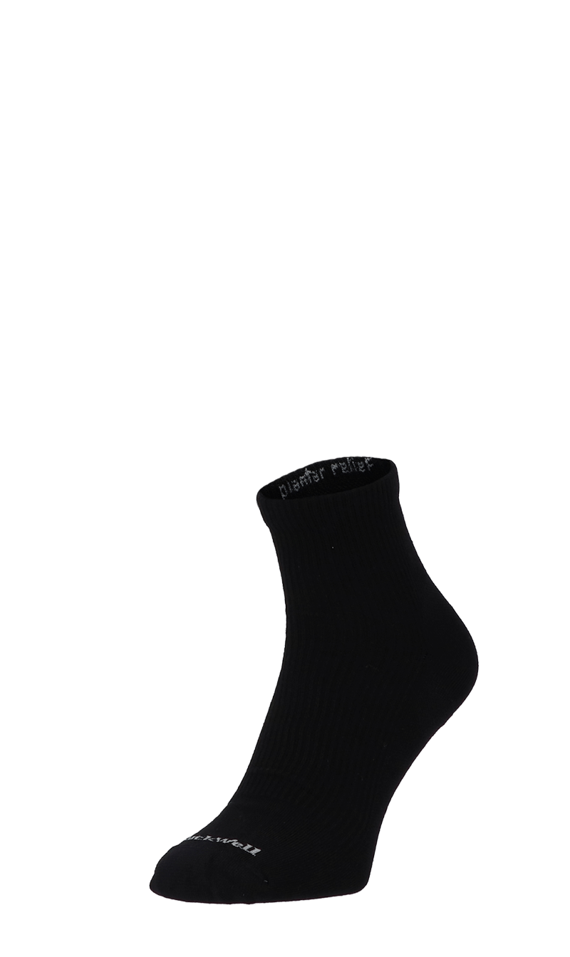 Plantar Relief Quarter Men Heel Spur Socks Class 2 Black Solid