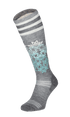 Powder Day Women Moderate Compression Ski Socks Grey
